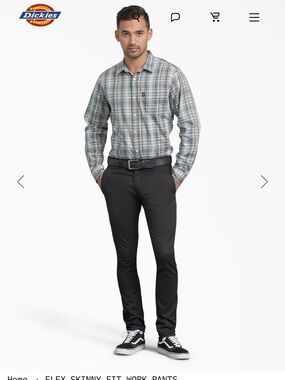 Dickies Black Slim Flex Chinos